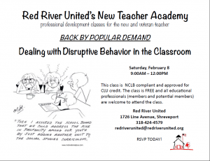 New Teacher Academy: Dealing With Disruptive Behavior in the Classroom @ Red River United Office  | Shreveport | Louisiana | United States